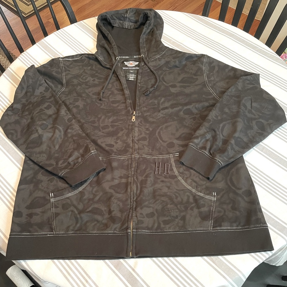 Men’s Harley-Davidson zip up hoodie 2XL skulls